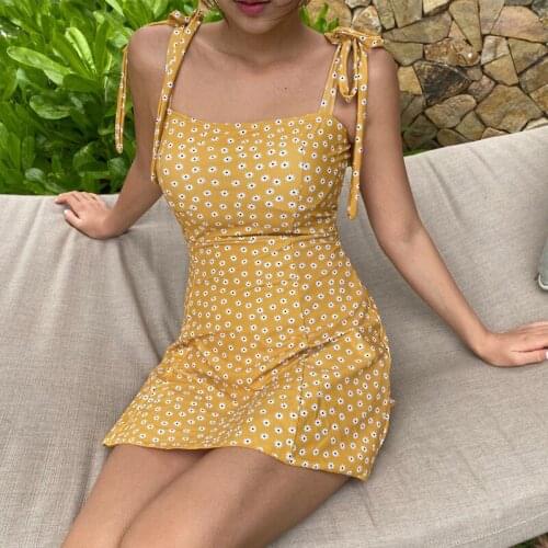 2021 Korean Style Small Fresh Skirt-style One-piece Swimsuit Womens Wave Point Slimming Bow Tie Hot Spring Party Swimming Suit