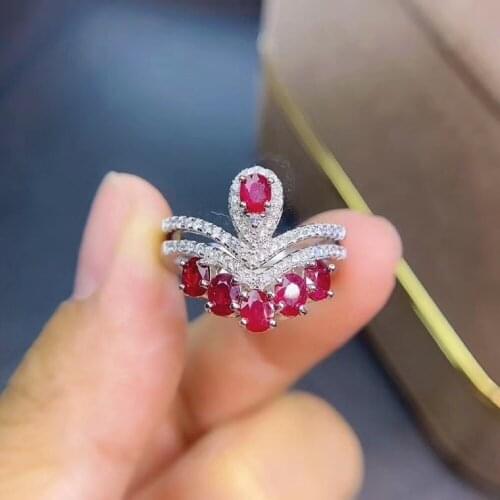 Heated Ruby Ring For Women Party S925 Sterling Silver Gorgeous Fine Jewelry Fashion Red Gemstone Detachable Rings XD02