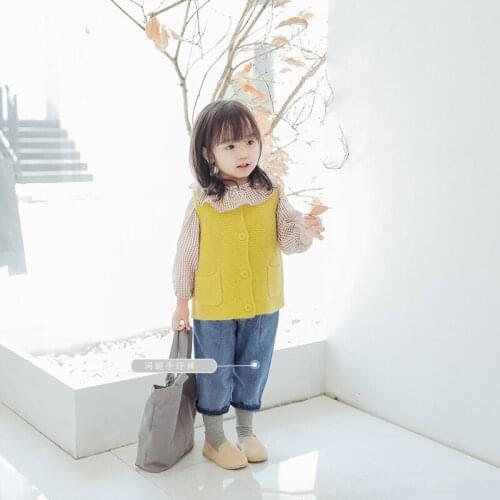 Girls Vest Fashion Casual Sweater Waistcoat Knitting Spring Autumn Toddler Girls Coat Kids Jackets 2 3 4 5 Years Child Clothing
