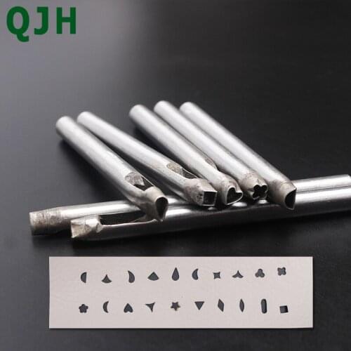 20pcs/set Leather Fancy Punching Tool Stars Moon Heart Punched Hole Various Shape Leather Hollow Drilling Puncher Tool Set