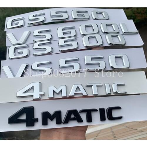 2017 Flat Letters Emblem V250d V260 V550L V560L VS680L GS500 GS560 4MATIC for Mercedes Benz W447 V-class Car Trunk Logo Stickers