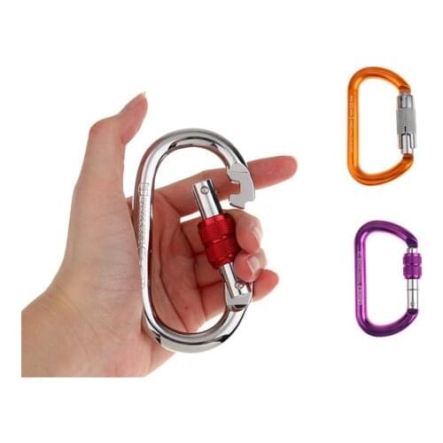 25KN Safety Rock Mountaineering Rock Climbing Aluminum Carabiners Rappelling Gear for Outdoor Camping Equipment Rescue Engineer