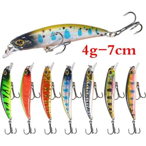 4g Minnow Fishing Lures Bass Carp Bait Sinking Artificial Hard Fish Lures Saltwater Freshwater Treble Hook Fishing Tackle