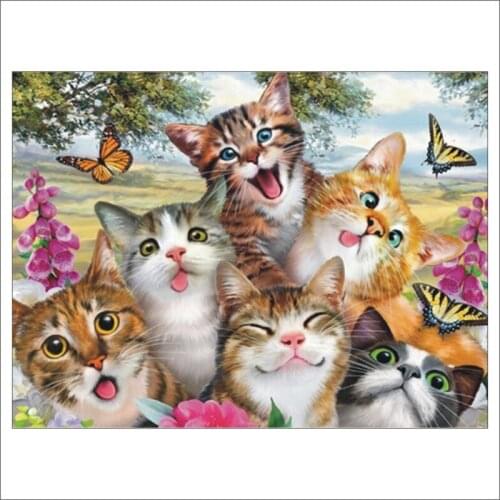 5D DIY Diamond Painting Animal Cat Cross Embroidery Mosaic Almighty Diamond Home Decoration Mural Gift T414