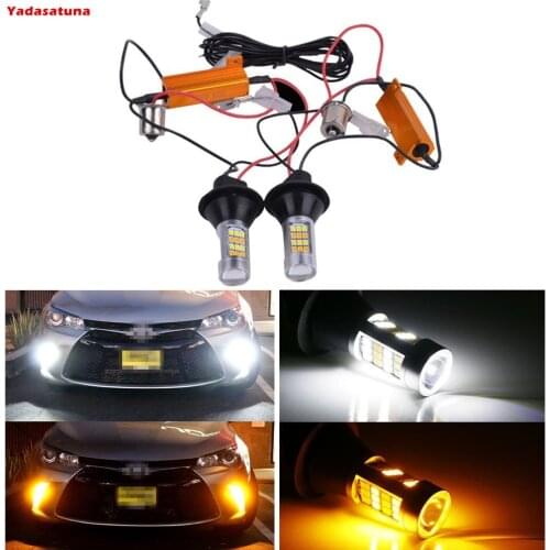 CAUBUS 1156 2835 42SMD White Amber with Resistors for Auto Car Turn Signal Lamp Conversion Daytime Running Light DRL