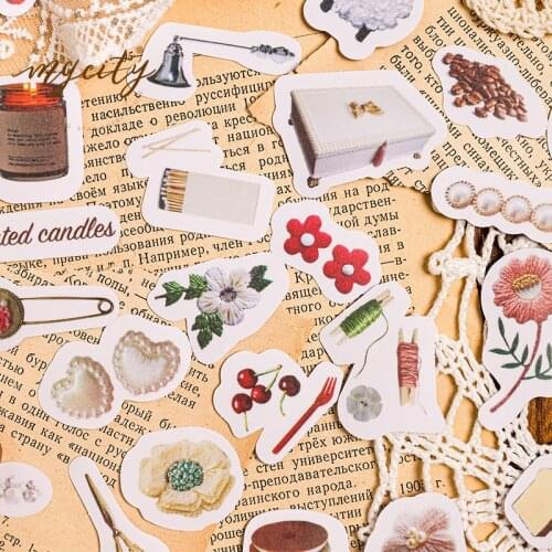 XINAHER 40Pcs/bag Vintage Life material paper sticker DIY decoration sticker for album scrapbooking label sticker
