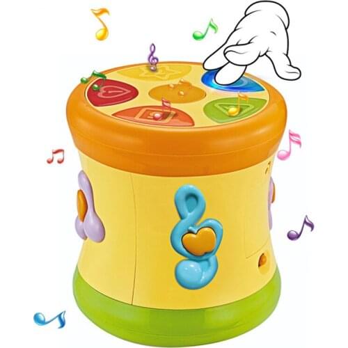 Baby Music Toys Kids Drum Hand Pat Drums Early Educational Learning Electric Puzzle Toy Musical Instrument With Light Sound Toys