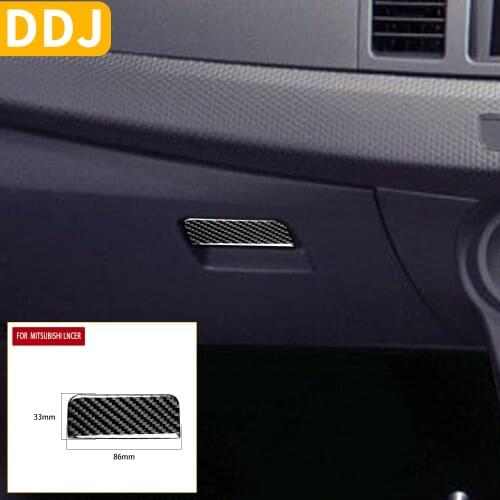 For Mitsubishi Lancer EVO X MR 2008-2015 Co-pilot Storage Glove Box Handle Carbon Fiber Sticker Trim Vehicle Car Accessories