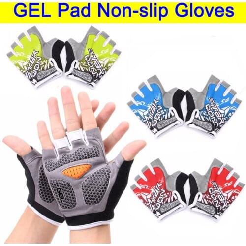 Gel Pad Shockproof Cycling Gloves Anti-UV MTB Half Finger Gym Sport Summer Bicycle Breathable Bike Outdoor Fitness Training