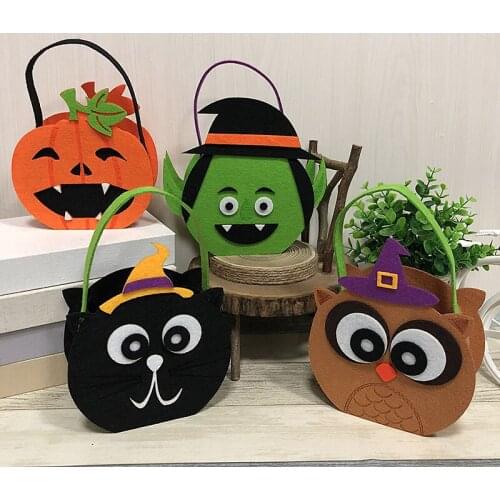 Halloween Pumpkin Candy Handbag Shopping Mall or Nursery School Cookies Gift bags Halloween decorations