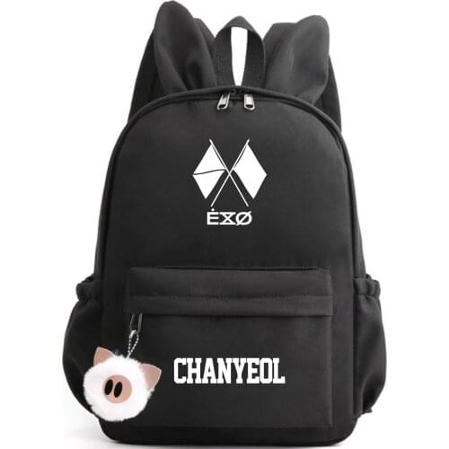 New arrival lovely Exo 6th OBSESSION hot sale Canvas Backpacks Men Women Rabbit ears SchoolBags Casual Travel EXO bags Mochila