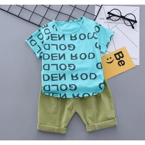 Summer Hot Sale Baby Boy Clothes Letter Print Children Clothing Fashion Kid Clothing Sets T-Shirt+Shorts 2 Pcs Sport Suits 1-4 Y