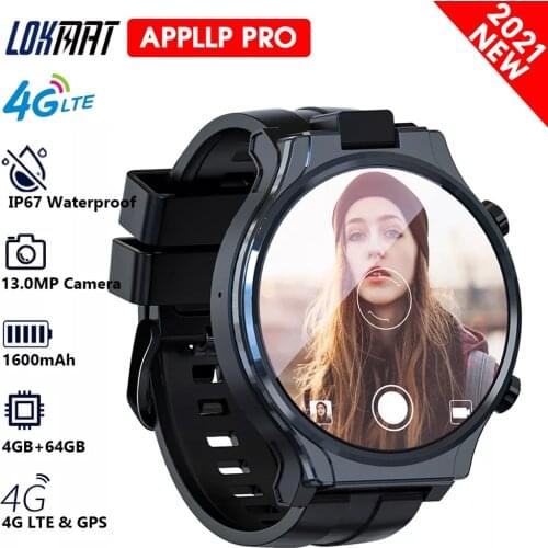 LOKMAT APPLLP PRO Android Smart Watch Phone 2.1 inch Full Round Touch Screen Rotating 13MP Camera Wifi 4G Network SmartWatch Men
