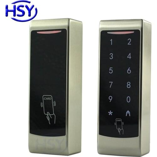 HSY Metal Case Touch Keypad Standalone Controller Reader RFID EM Card Single Door Access Control System With 10pcs Free Keyfob