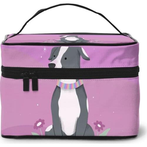 2021 Multi-function Travel Organizer Bag Cute Pitbull Illustration Women Cosmetic Bag Beauty Makeup Toiletry Wash Bags
