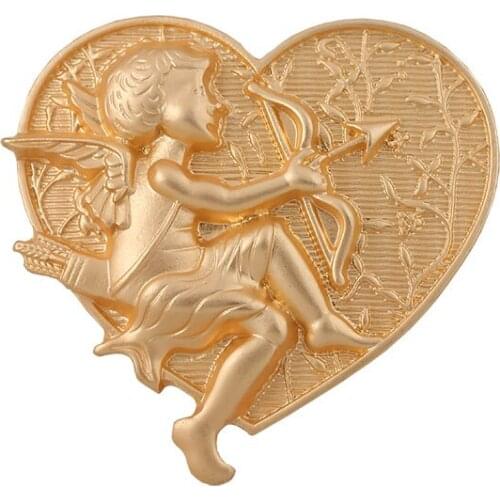 Fashion new artistic love hearts anaglyph Cupid mist coat surface gold brooch brooches