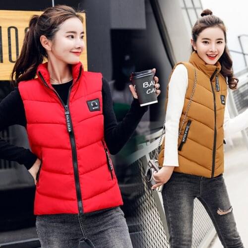 New style cotton vest womens autumn and winter clothes Korean style short cotton dress jacket womens sleeveless vest waistcoat