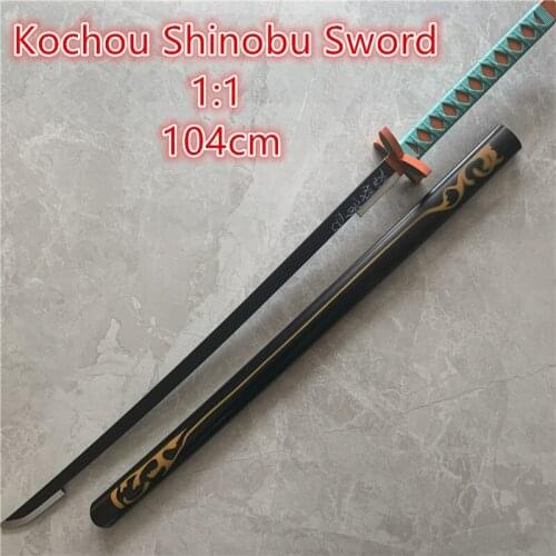 1:1 Demon Slayer Cosplay Sword Weapon Kimetsu no Yaiba Kochou Shinobu Sowrd Ninja Knife Prop Model Toy 104cm