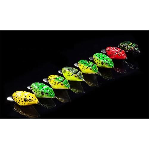Wholesale 100Pcs Soft Fishing lures 5CM 13G Plastic Frog Lure With Hook Top Water Artificial Bait Fish Tackle B279