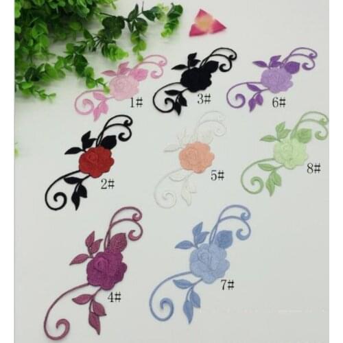 Wholesale 20pcs/lot 15*6.5CM Embroidered Sewing On Patch Iron-On Patch Stickers For Clothes Sewing Fabric Applique Supplies YH13