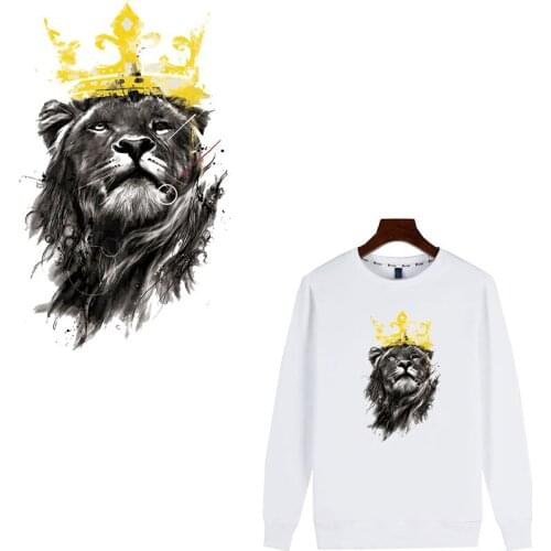 Crown lion Iron-on Transfers Patches For Clothing Textile Vinyl Thermo Stickers Applique Diy Thermotransfer Stripes On Clothes