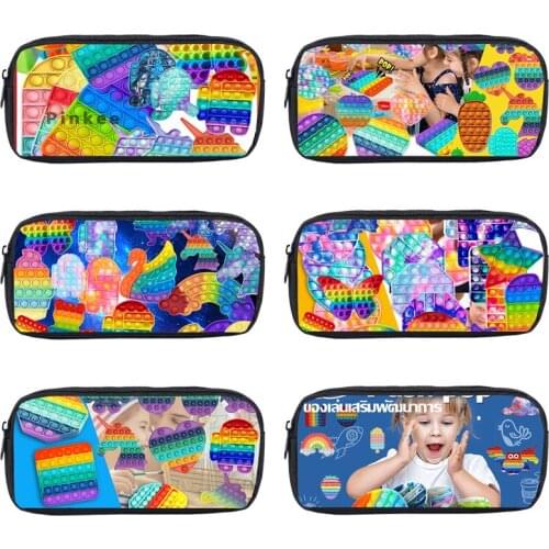 Hot Game POP It 3D Pencil Case Girls Cosmetic Bag Zipper Makeup Box Storage Pouch School Supplies Stationery Children Pen Box