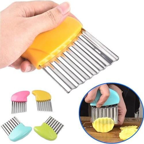 Potato Slicer Stainless Steel Vegetable Carrot Wavy French Fries Cutter Durable Potato Slicer Gadgets Utensil Kitchen Knife