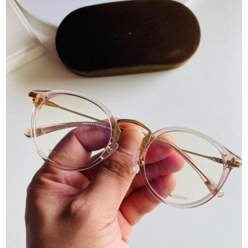 Tom Brand Vintage Round Optical Eyeglasses Frame Fashion Titanium Women Reading Myopia Prescription Glasses TF5714 Original Box