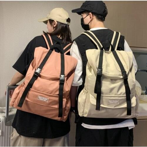 Unisex versatile japanese style Harajuku hasp style backpack 15 inches computer bag high-capacity preppy student bag street