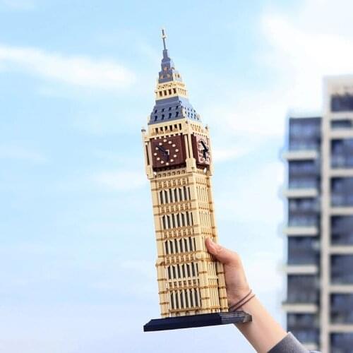 Street View Series Tower Big Ben Mini Diamond Building Blcoks 3D Model DIY Bricks World Architecture Toys For Children Gift
