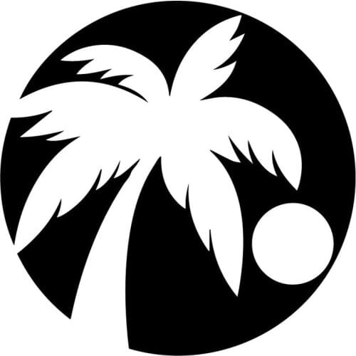 15.5X15.6CM Palm Tree Hawaii Window Vinyl Decal Door Bumper Car Sticker Decoraiton