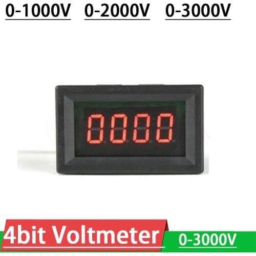 4bit LED DC 0-1000V 2000V 3000V Voltmeter high precision digital LED display high voltage VOLT meter FOR 5V 12V battery