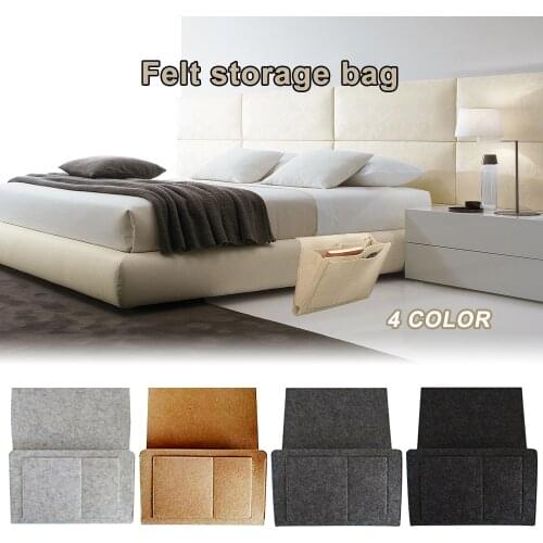 Felt Bedside Storage Organizer Bed Desk Bag Sofa Tv Remote Control Hanging Caddy Couch Storage Organizer Bed Holder Pockets