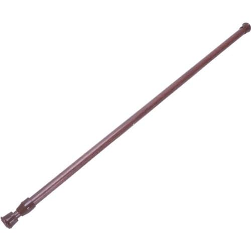 Extendable Telescopic Spring Loaded Net Voile Tension Curtain Rail Pole Rods,55~90Cm,Wood color