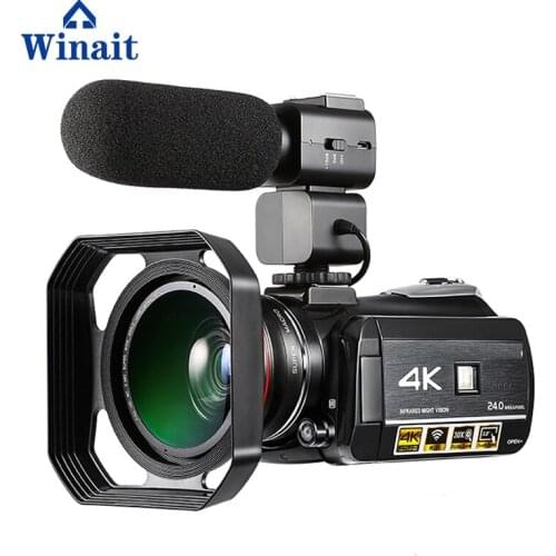 Winait HDV-AC3 UHD 4k WIFI TWO LED newest 2018 digital video camera Hotshoe wifi night vision digital video camcorder