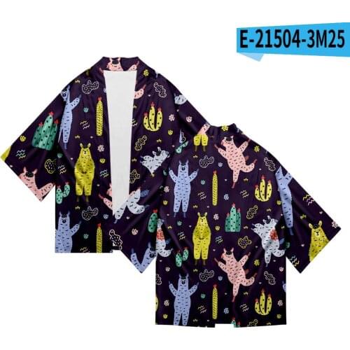 Kawaii Cute Alpaca 3D Printing Japanese Kimono Haori Yukata Women/Mens Fashion Summer Casual Cool Short Sleeve boys Cardigan