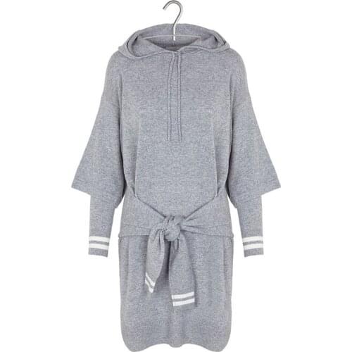 Patads French women s Fall and winter academy Hooded Dress brunelle r2902h