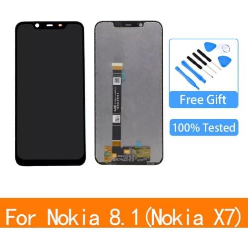 6.18"Original LCD For Nokia 8.1 TA-1119 TA-1121 TA-1128 TA-1131 LCD Display Touch screen Digitizer Assembly For Nokia X7 Display