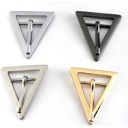 1pcs Metal Triangle Belt Buckle New Style Fashion Single Pin Buckle for DIY Leather Craft Bag Strap Belt Garment Webbing 4 Color