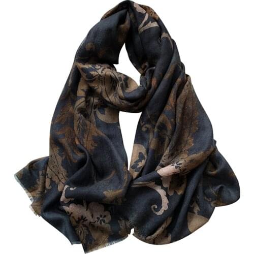 100% Cashmere Scarf Women Warm Soft 2020 Autumn and Winter Thin Fashion Enlarged Printed Shawl Wrap