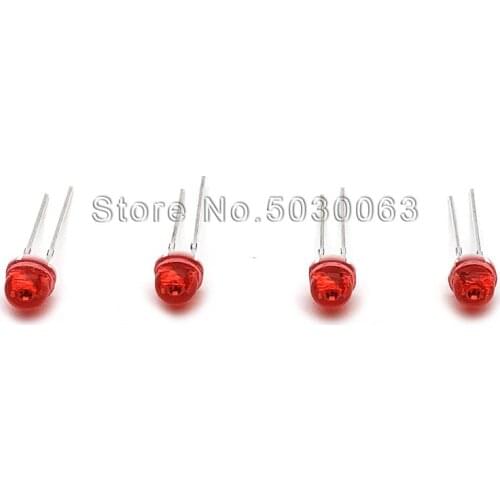 100pcs 5mm DIP LED red turn red straw hat lamp DIP LED light emitting diode F5 super bright