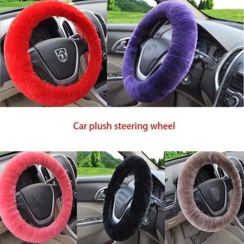 3 plush car steering wheel handbrake cover shift knob cover winter fur warm long wool plush steering wheel cover