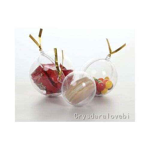 30 Pcs Christmas Tress Decorations Ball 4cm-10cm Transparent Open Plastic Clear Bauble Ornament Gift Present Box Decoration