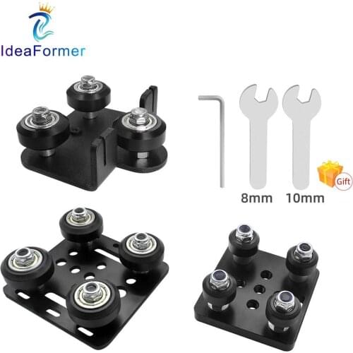 3D Printer 2020 2040 Openbuilds V Slot Plate Belt Buckle Ender-3 CR10 Extruder Back Support Plate With Pulley Combination Kit