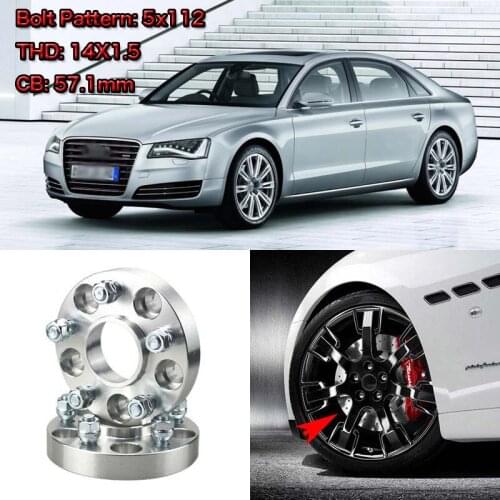 4pcs 1" Wheel Spacers Adapters 5 Lug 5x4.4"/5x112-14x1.5 Studs For Audi A8 2005-2010