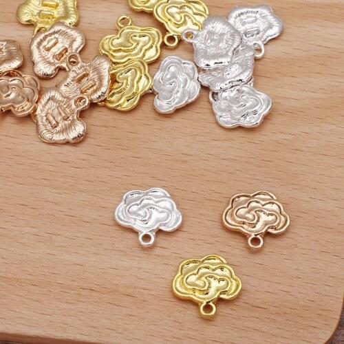50pcs 15x15mm Metal Alloy Auspicious Clouds Charms Pendant DIY Handmade Accessories For Jewelry Making