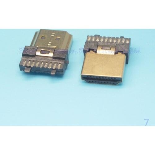 50pcs/lot Gold-plating HDMI male Jack plug socket connector bonding wire