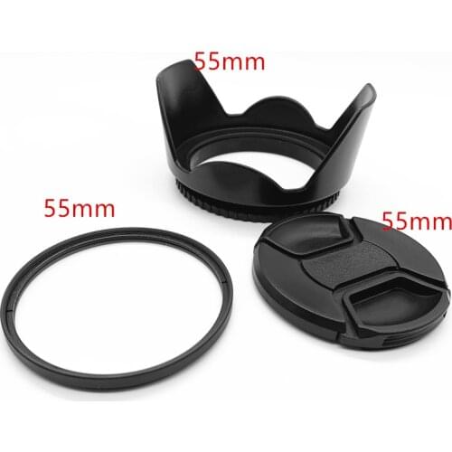 55mm Lens Hood Cap UV Filter for Nikon D40 D40X D60 D80 D90 D300
