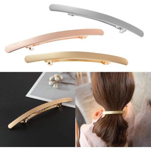 Automatic Girls Smooth Spring French Barrette Slim Bridal Prom Hair Clip Hairpin