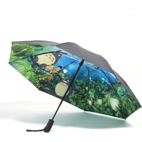 Automatic Parasol Rain Woman Folding Sun Umbrellas Anti UV sombrinha Boy Thermal Transfer Cartoon Men Guarda Chuva Parapluie